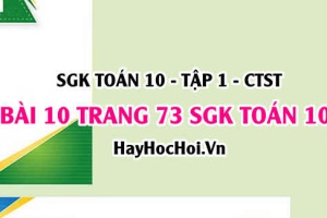 Giải bài 10 trang 73 Toán 10 Chân trời sáng tạo (SGK Tập 1)